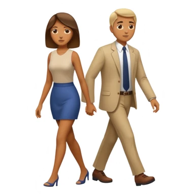 Woman walking away from man  sticker