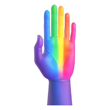 over-the-top zesty hand gesture, sassy wrist flick, rainbow aura sticker