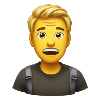 slightly panicked face sticker