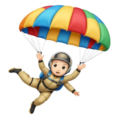 Skydiving baby with parachute and UFO sticker