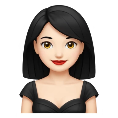 “Emoji girl, femme fatale, black hair. megan fox vibes black dress sticker
