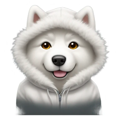 Samoyed wearing a hoodie  sticker