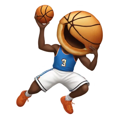 White man dunking a donut as a basketball  sticker
