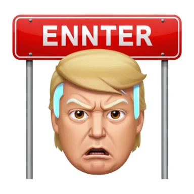 Angry Donald Trump with a do not enter sign over him sticker