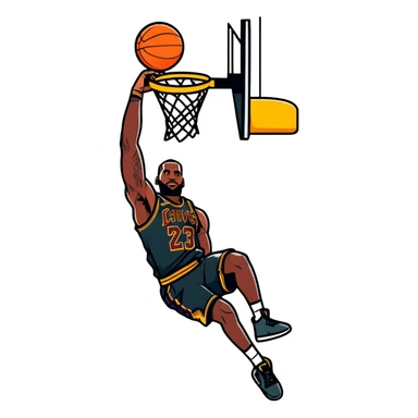 LeBron James dunking sticker