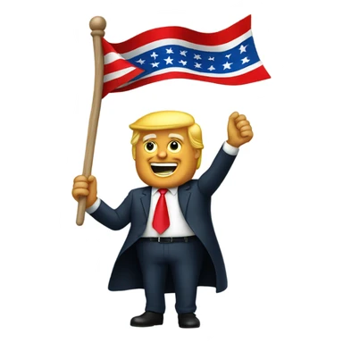 Trump waiving pennant sticker