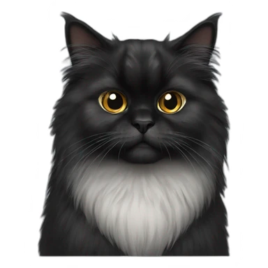 Black persian cat sticker