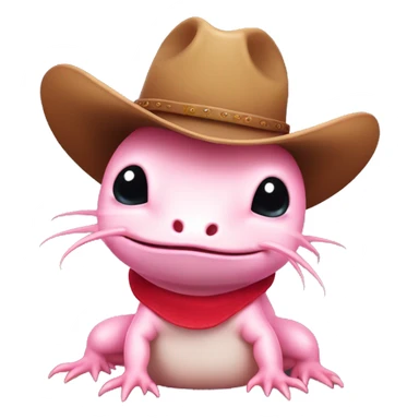 Axolotl with a cowboy hat sticker