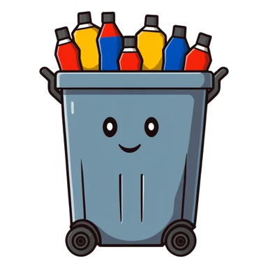 Barcelona soccer team in a trash can sticker