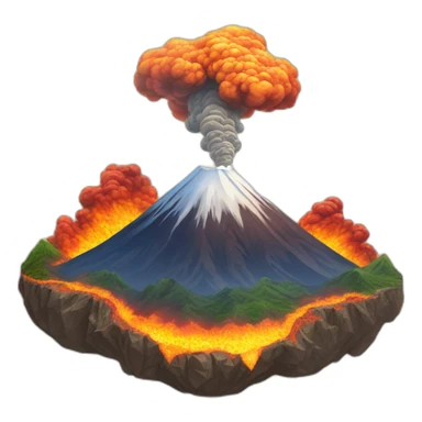 Mount Fuji erupts with magma sticker