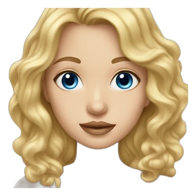 Cute woman with wavy blonde hair and blue eyes sticker