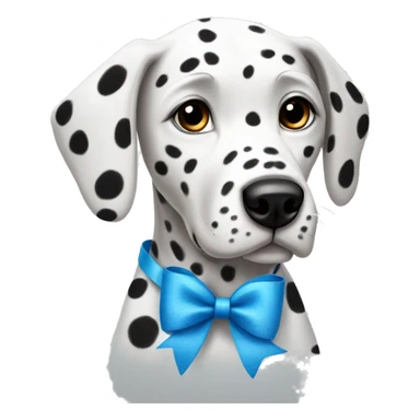 Dalmatian with a blue bow sticker
