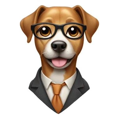 Dog with glasses on sticker