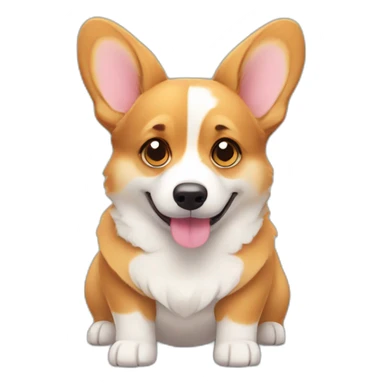 Corgi with heart-shaped eyes sticker