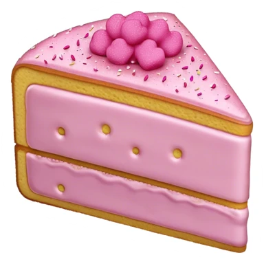 slice of sponge cake, with pink sticker