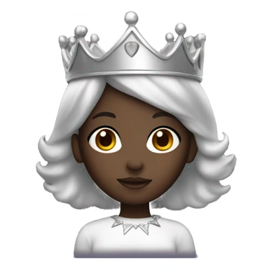 dark skin girl with silver crown sticker