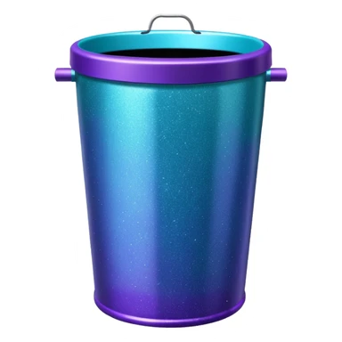 Glitter Purple and Cian  metal rubbish bin sticker