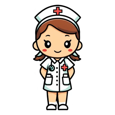 nurse character sticker