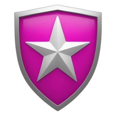 magenta shield white star in middle sticker