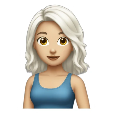 white Italian girl black hair sticker