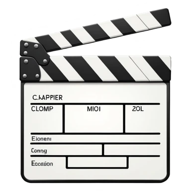 abstract movie clapper board, two simple rectangles with single line, geometric minimalism sticker
