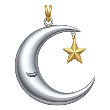 Moon charm – silver crescent moon
 sticker