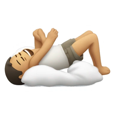 Man laying on his back and crying happily  sticker