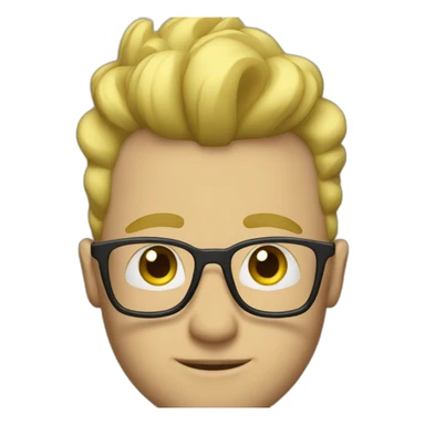 guy with glasses and blonde mohawk sticker