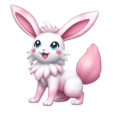 Kawaii Shiny Sylveon-Bunny-Pokémon full body sticker