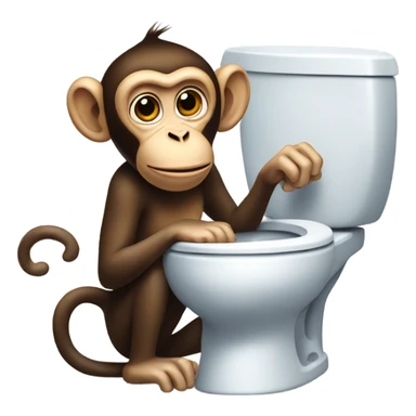 Monkey on a toilet sticker