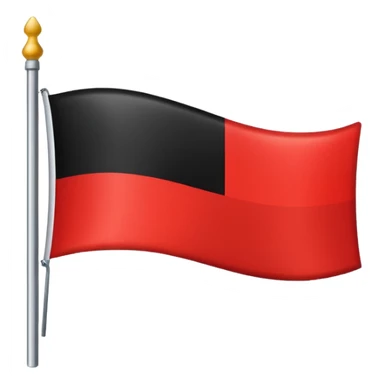 Creat an flag win red and black colour only colour not designs half in red and another half in black  sticker