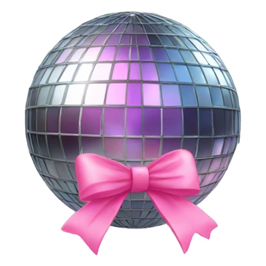 disco ball with pink bow sticker