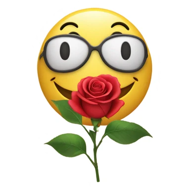 A smiley doing a heart shape with his hands and has a rose  sticker