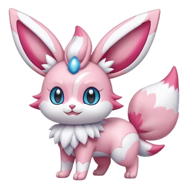 Sylveon-Skitty-Fakémon-hybrid-creature (full body)  sticker