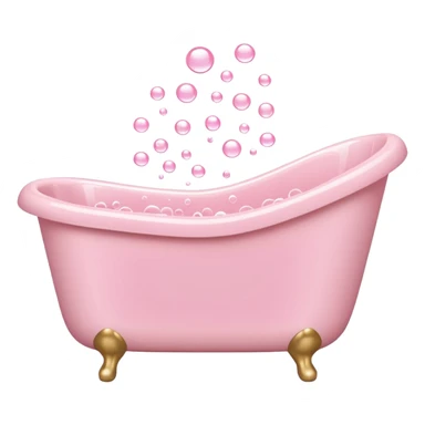light pink bathtub filled with light pink water and bubbles sticker