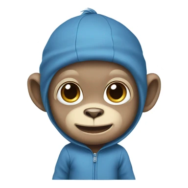 blue baby monkey  sticker