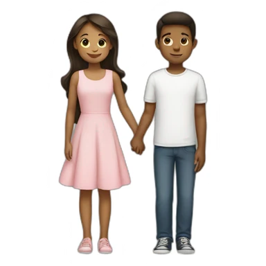boy holding girl hand sticker