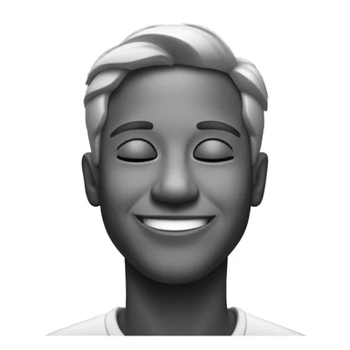 smiling solo portrait in greyscale with closed eyes sticker