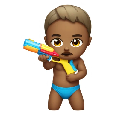 Angry baby water gun sticker