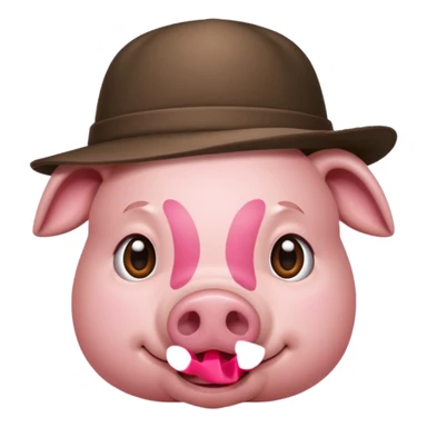 pig wear hat sticker