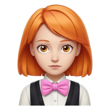 In A Clash Of Clans Aesthetic orange hair woman with pink bowtie sticker