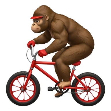 Gorilla wheeling a red BMX bike sticker
