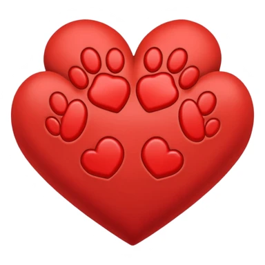 heart and paw print intertwined sticker