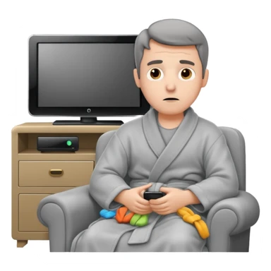 bored man watching television sticker