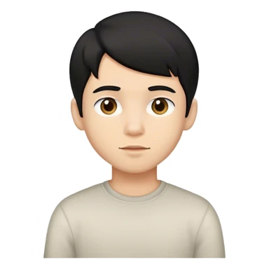 black haired boy portrait sticker