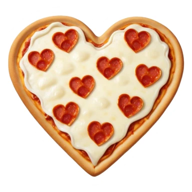 make a pizza slize shaped like a heart sticker