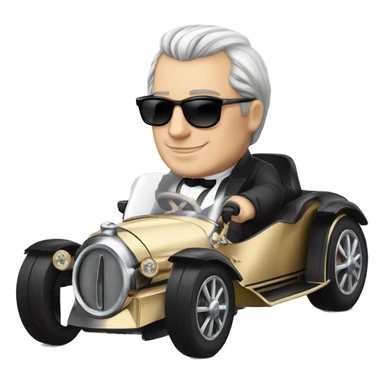 The French emperor Napoléon driving a brand new bugatti sticker