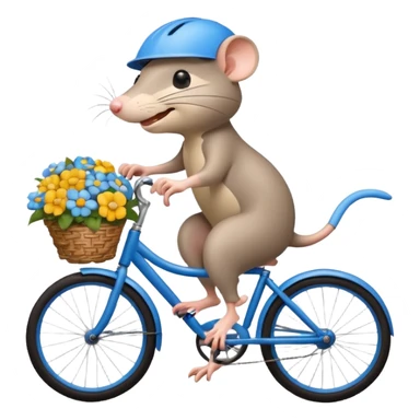 a-cheerful- rat-riding-a-blue-bicycle,-wearing-a-cute-helmet,-with-a-big-smile-and-a-basket-full-of-flowers-on-the-front.-bright,-cartoonish-style,-simple-and-fun. sticker
