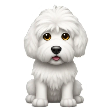 perro blanco peludo  sticker