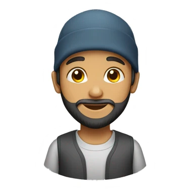 muslim young boy with long beard with cap sticker